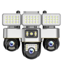 SC30A 6MP(2MP+2MP+2MP) 4G WIFI Three Lens 3 Screens Outdoor Streetlight Camera Voice Alarm Waterproof PTZs Monitor