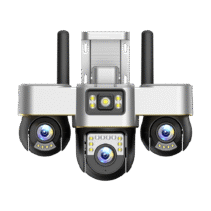 SC31 6MP(2MP+2MP+2MP) 4G WIFI Three Lens 3 Screens Outdoor Camera Voice Alarm Waterproof PTZs Monitor