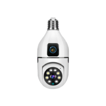 SQ002 2MP(1MP+1MP) WIFI Dual Lens 2 Screens Indoor Bulb Camera PT Monitor 2.4G Smart AI Human Tracking Indoor Baby CCTV Cameras