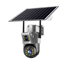 VCS09 6MP(3MP+3MP) 4G WIFI Dual Lens 2 Screens V380 Network Solar Camera Home Smart Black White Security Outdoor CCTV Camera