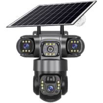 VTS28 6MP(2MP+2MP+2MP) 4G WIFI Three Lens Three Screens Solar Cameras Support Cloud and Memory Storage Two-way Voice Intercom Picture Push Alarm CCTV Monitor